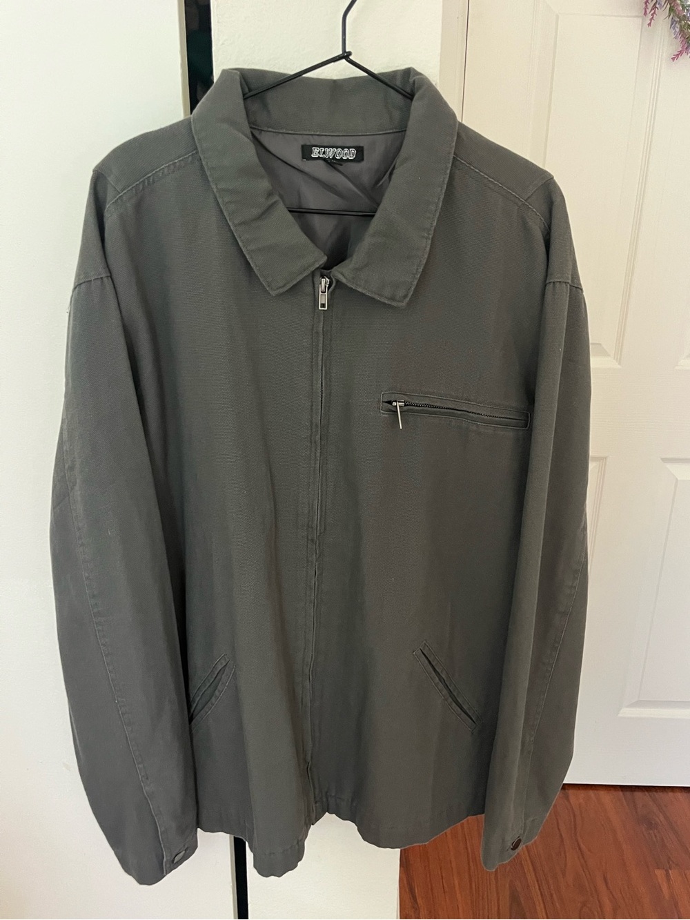 Men's Zip-Front Windbreaker Jacket - Charcoal by Elwood